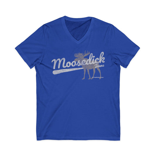 Moosedick Brewery V-Neck Tee – Rustic Moose Logo Beer Shirt